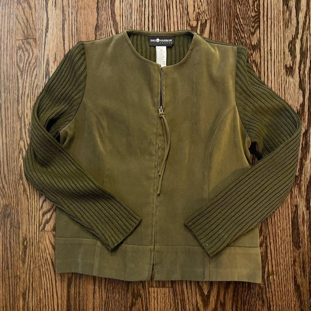 Olive green zip up jacket